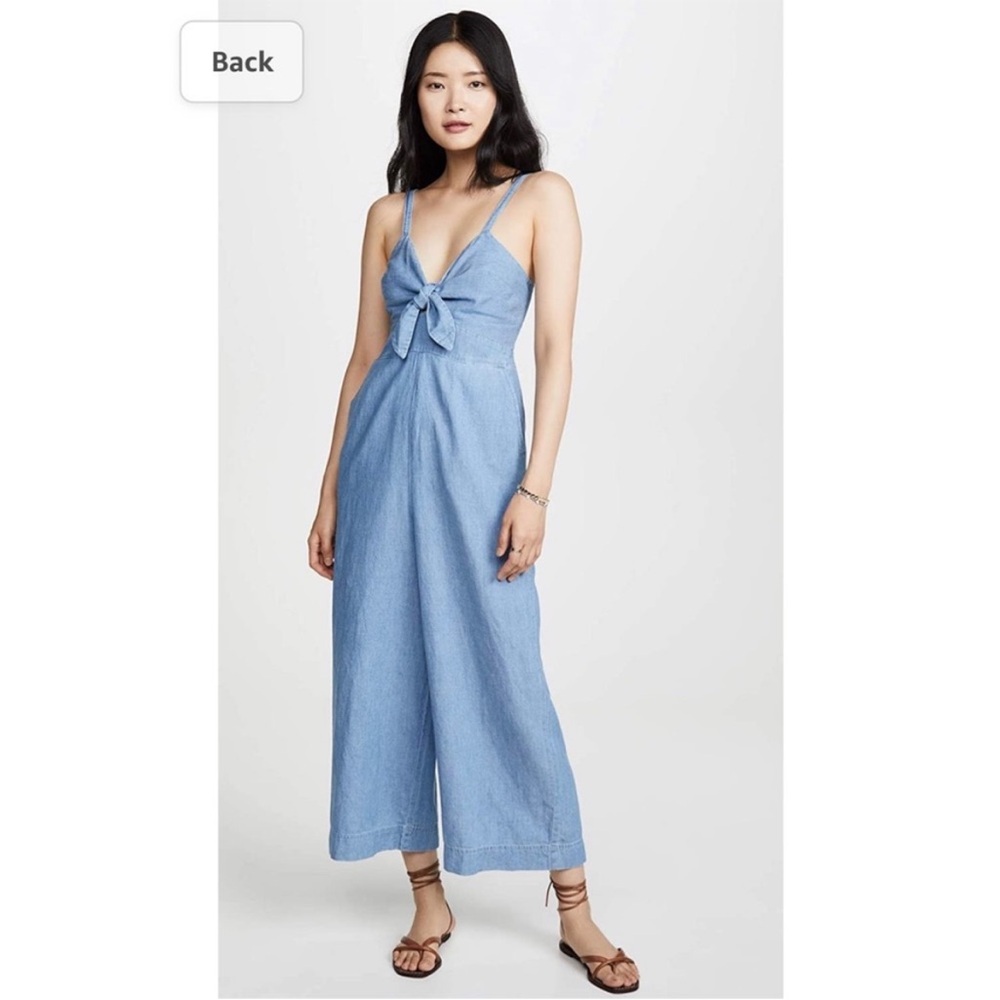 Splendid Tie-front Denim Jumpsuit - Picture 2 of 16